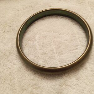 Bronze Brown Thermoset Lucite Moonglow Round Bangle Bracelet F6
